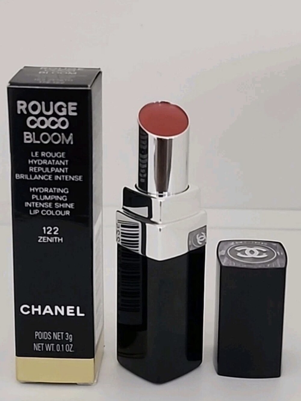CHANEL Rouge Coco BLOOM hydrating Plumping Intense Shine Lip Color 122 Zenith